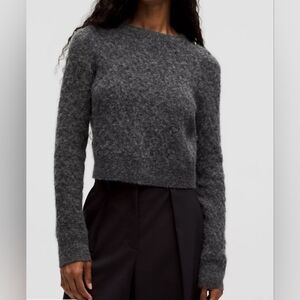 Lululemon Alpaca Wool-Blend Crosshatch Sweater Hesthered Gray